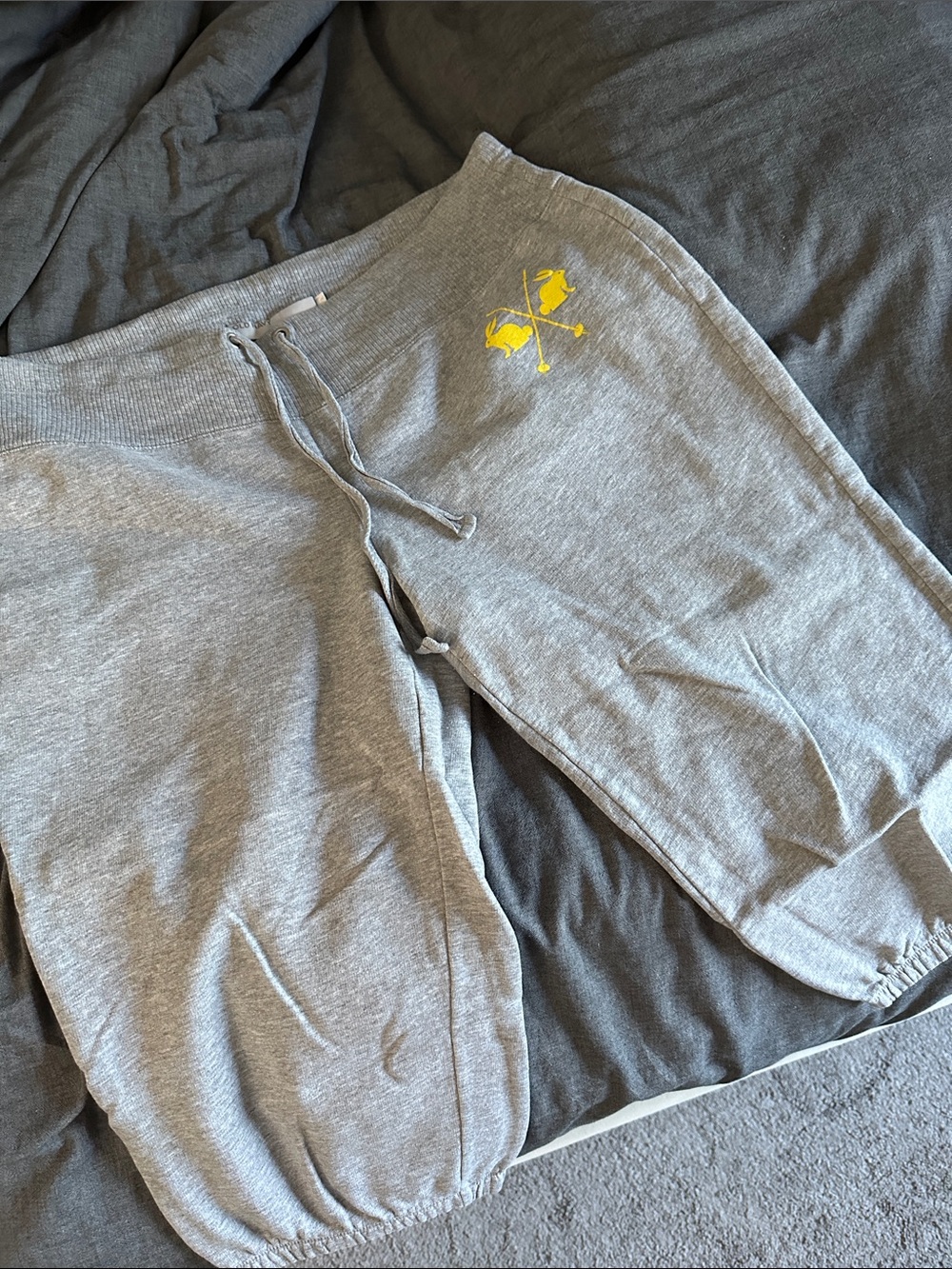 Old Navy Gray Track Joggers with Yellow Accent